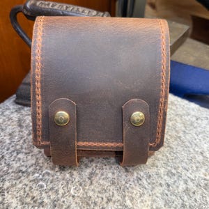 Estuche de cuero hecho a mano para armónica, funda personalizada de cuero de grano completo, EE. UU. imagen 14