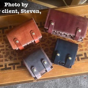 Estuche de cuero hecho a mano para armónica, funda personalizada de cuero de grano completo, EE. UU. imagen 18