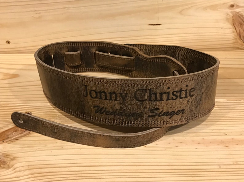 Leather Guitar Strap Black / Personalized Free Shipping Etsy Australia