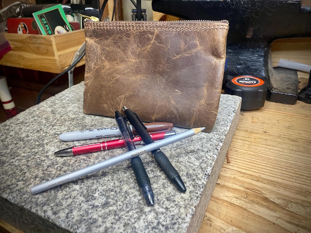 Leather Pencil Case,pencil Organizer Case,monogrammed Pencil Case