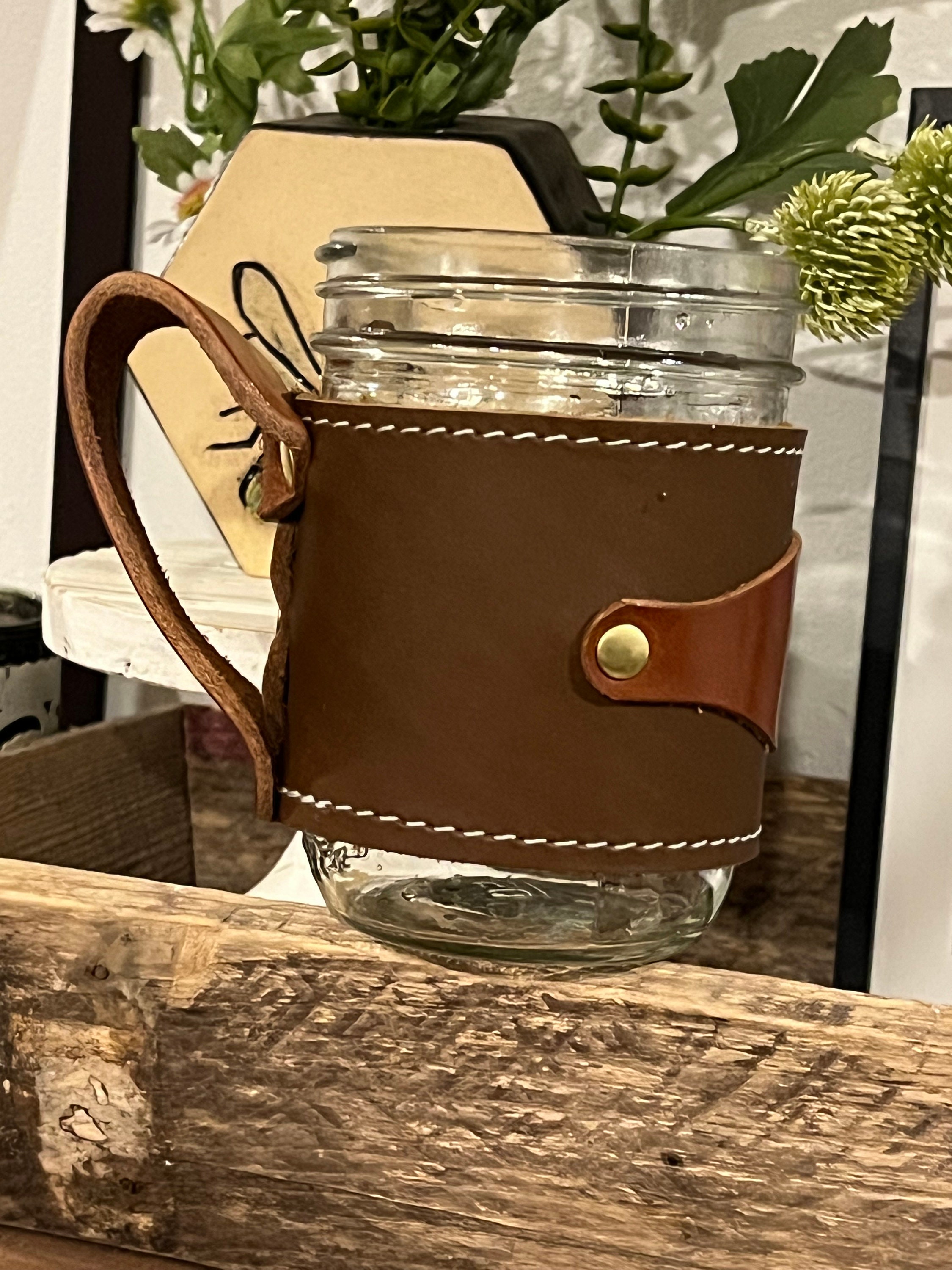 Mason Jar Wrap with Handle Avalanche Gray