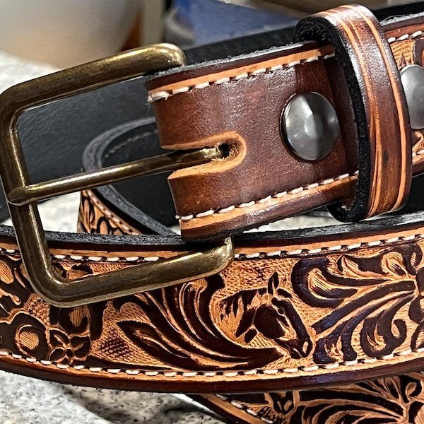 ARIAT Women's Floral Embossed Belt - A1533802-S | Blain's Farm & Fleet