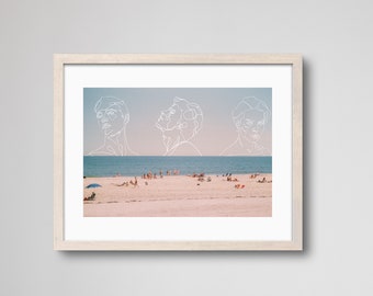 Fire Island Pines Boys Line Art | LGBTQ + Fire Island Pines | Fine Art Print | Analoge fotografie | 35mm Film | Galerij Wall Decor |