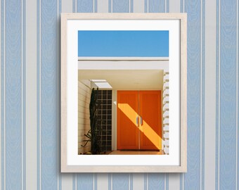 Orange Art Deco Door in Palm Springs | Fine Art Print | Analogue Photography | 35mm Film Photography | Gallery Wall Decor | Eclectic Home