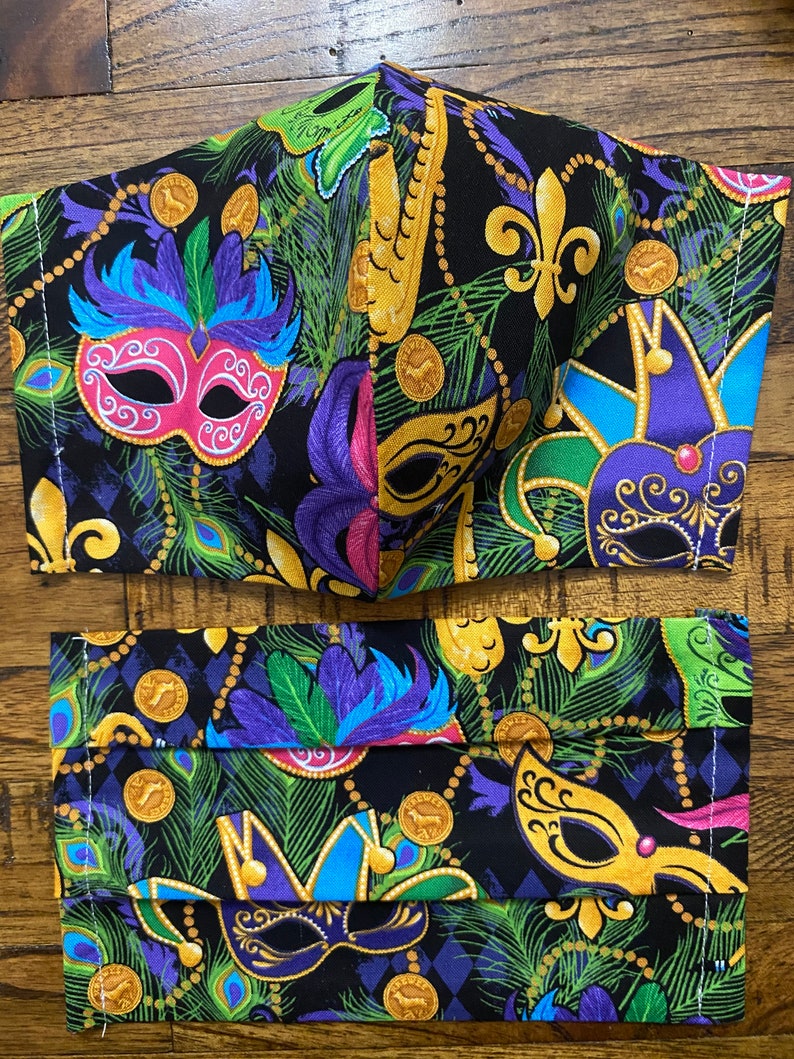 Mardi Gras Mask Double Layer Full Face Accordion or Filtered Etsy