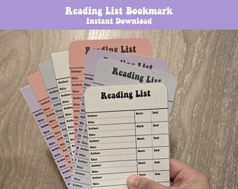 Druckbare Leseliste Lesezeichen, digitaler Download, Reading Tracker