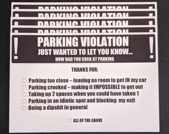 Pack of 5 Fake Parking tickets! **PRANK**JOKE**GAG**Gift**Citation*Ticket**