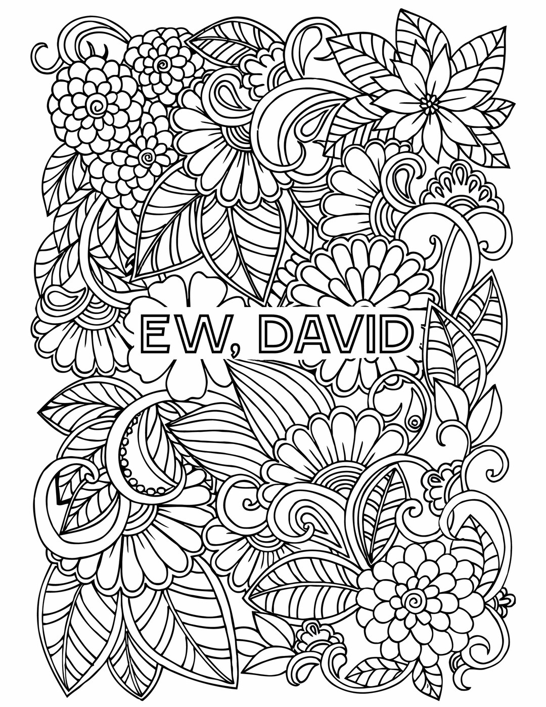 Schitts Creek Quote Coloring Page ew David - Etsy