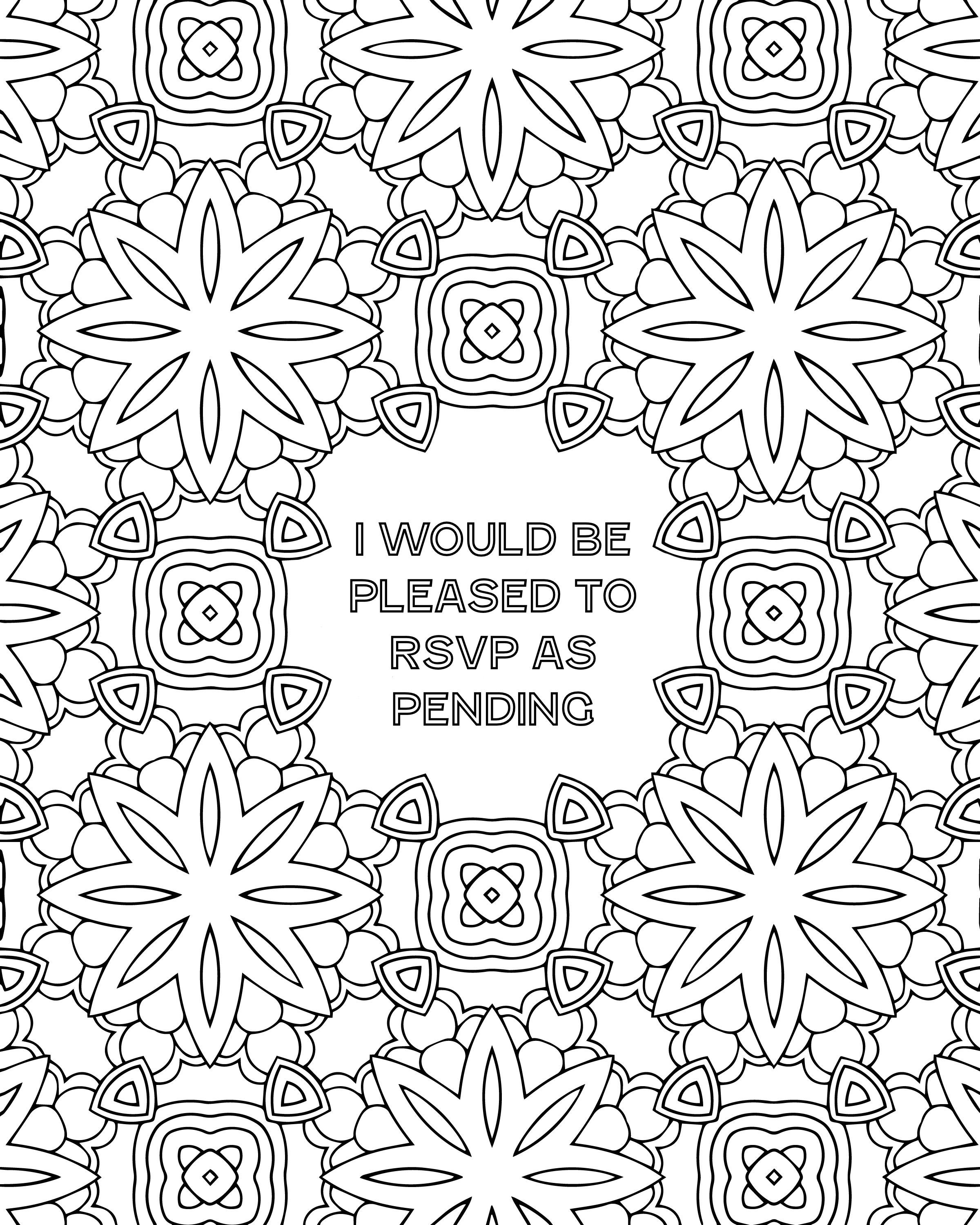 Schitts Creek Quote Coloring Page I Would Be Pleased to RSVP Etsy