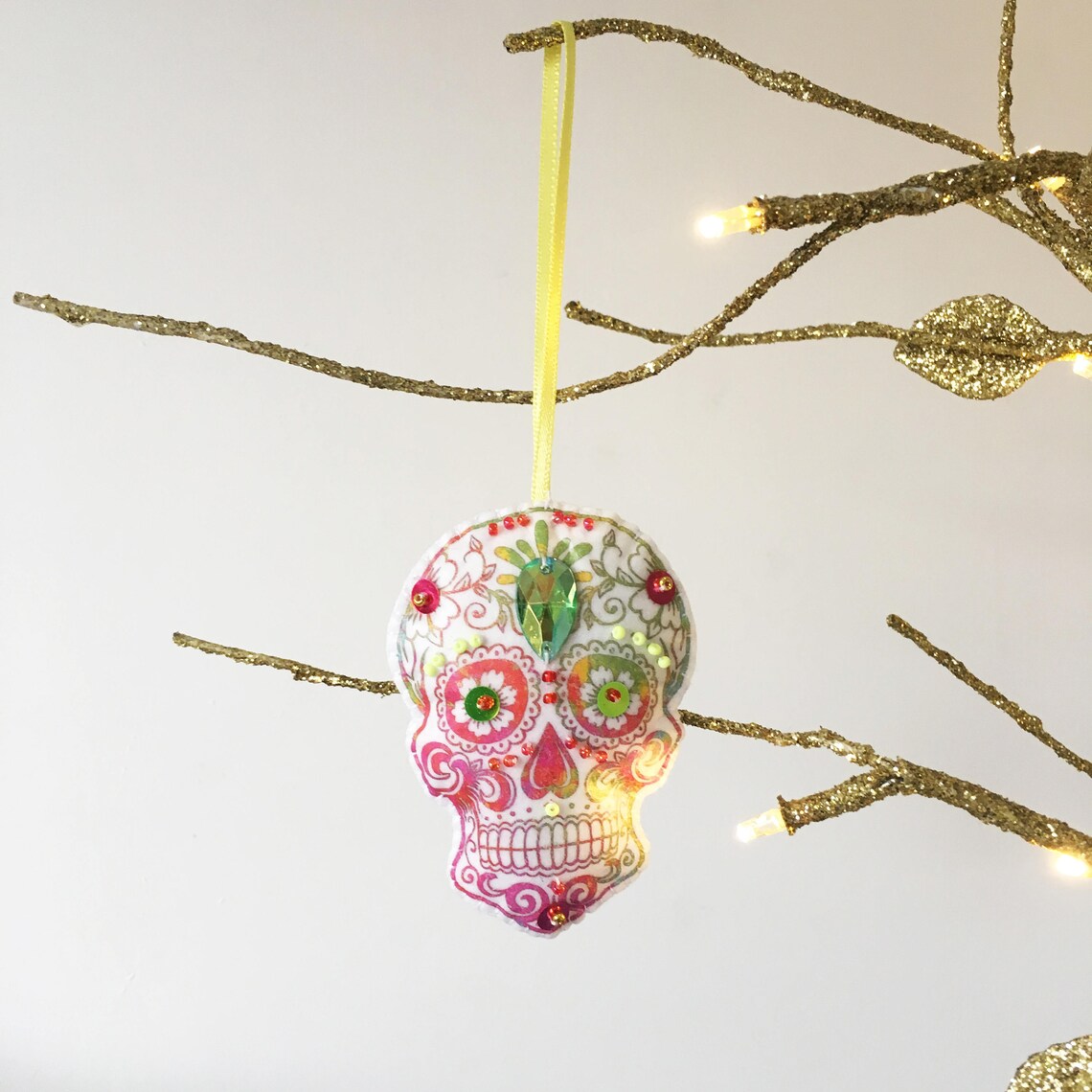 3 Sugar Skull Christmas Decorations Mexican Day of the Dead Etsy UK
