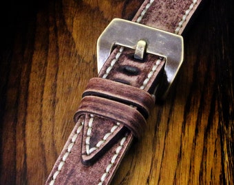 Watch strap, band, 24mm, "Bronze Age" Series, T1157, bronze buckle.