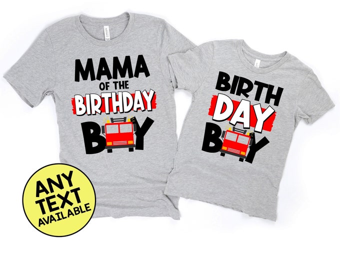 Fire Truck Birthday Shirts Family Fire Truck Shirts Fire Truck Birthday