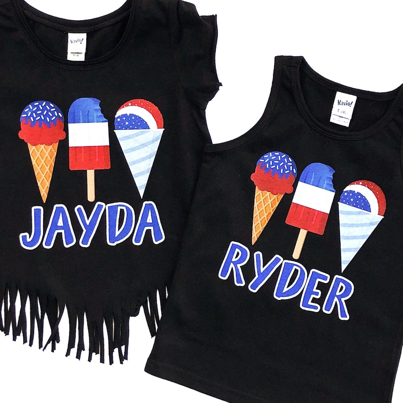 red white and blue patrotic popsicles independence day 4th of july popsicles Popsicle Shirt personalized popsicle shirt