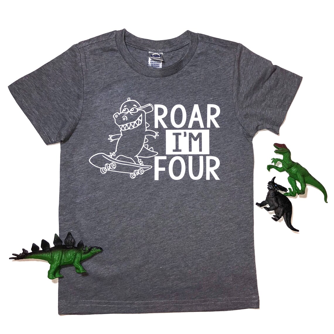 Roar I'm Four Fourth Birthday Four Years Old 4th - Etsy