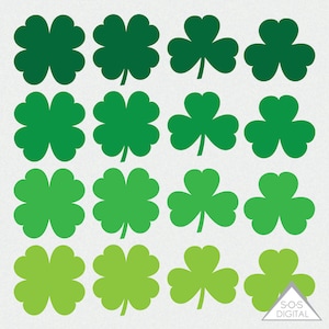 Kleeblatt Clipart, St. Pattys Tag Clipart, St. Patricks Tag, Klee Clipart, vierblättriges Kleeblatt, vierblättriges Kleeblatt, kleine kommerzielle Nutzung, PNG