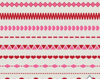 Valentine's Borders, Valentine Borders, Red, Pink, Heart Borders, 12 inch border, PNG Border, Small Commercial Use, digital scrapbooking