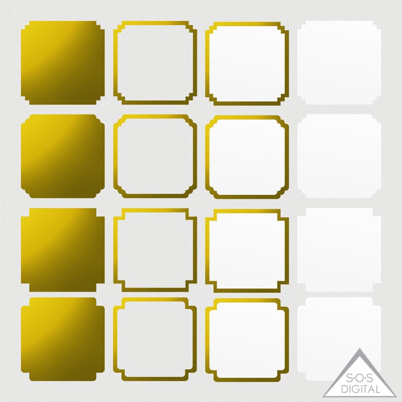 Gold Foil Frames Square Digital Frame Tribal Frame Clipart Etsy