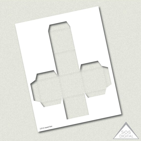 2 25 inch square box template party printable template png etsy