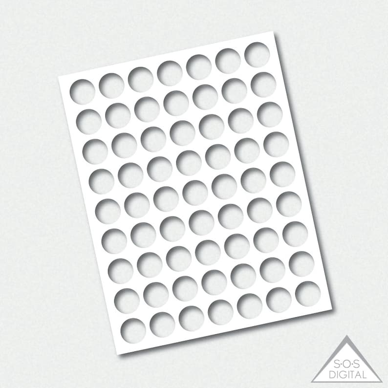 1 Inch Circle Template, Party Printable Template, PNG Template File ...