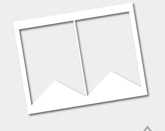 Guidon Banner template, party printable template, PNG banner template file, Small Commercial Use, swallow tailed banner, png pennant flag