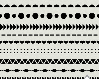 Digital Borders, Geometric Borders, 12 inch border, frame, black borders, pattern, PNG Files, Small Commercial Use, digital scrapbooking