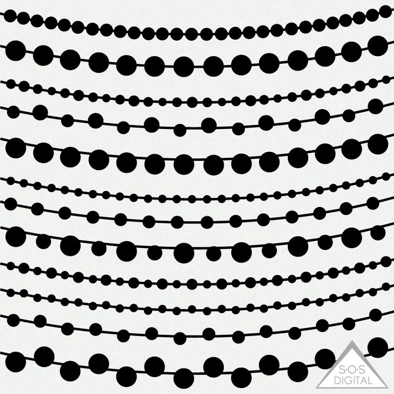 String Lights Clipart, Light Strings, Black Light Strings, PNG Lights, PNG Files, Clip Art