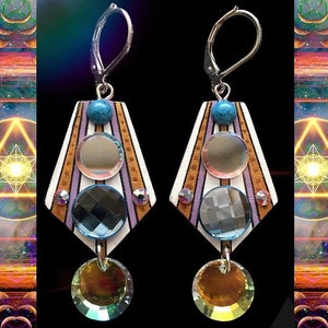 Cristal Swarovski et des boucles d’oreilles miroir