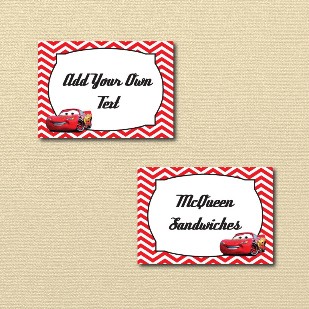 Lightning Mcqueen Party Printables, Printable Cars Labels, Disney Cars ...