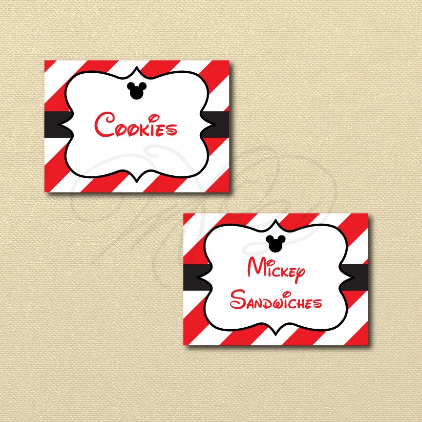 mickey mouse printables editable labels printable labels etsy