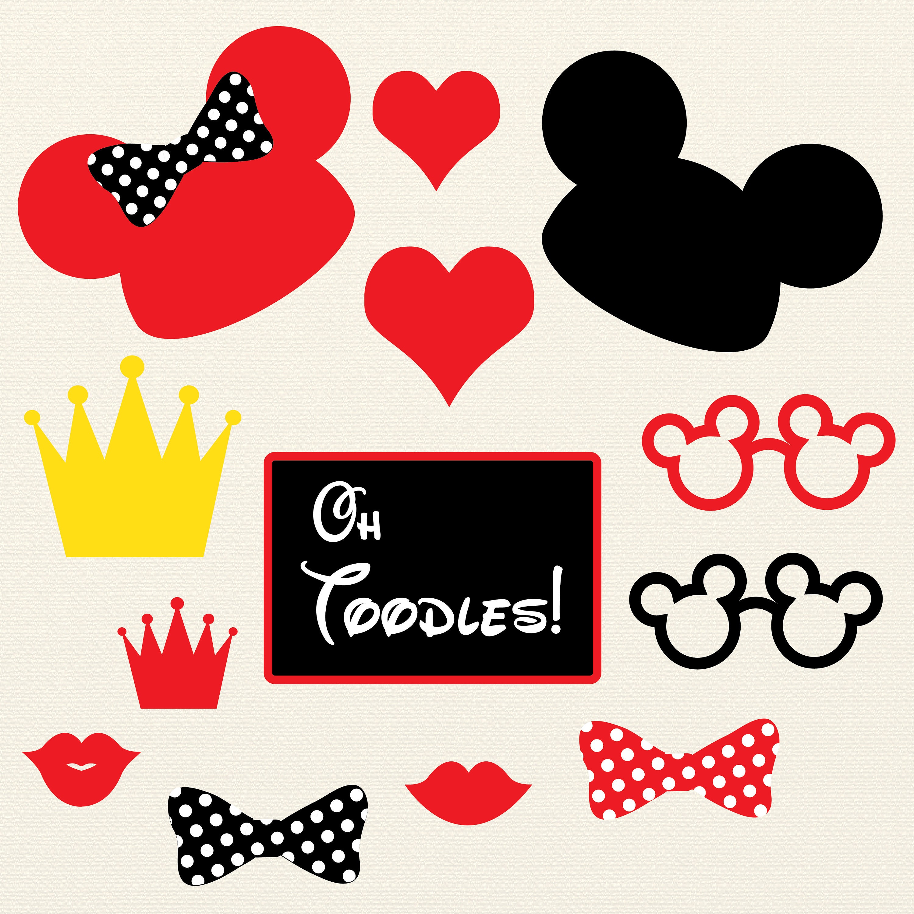 Mickey Mouse Photobooth Printables Minnie Mouse Photobooth - Etsy