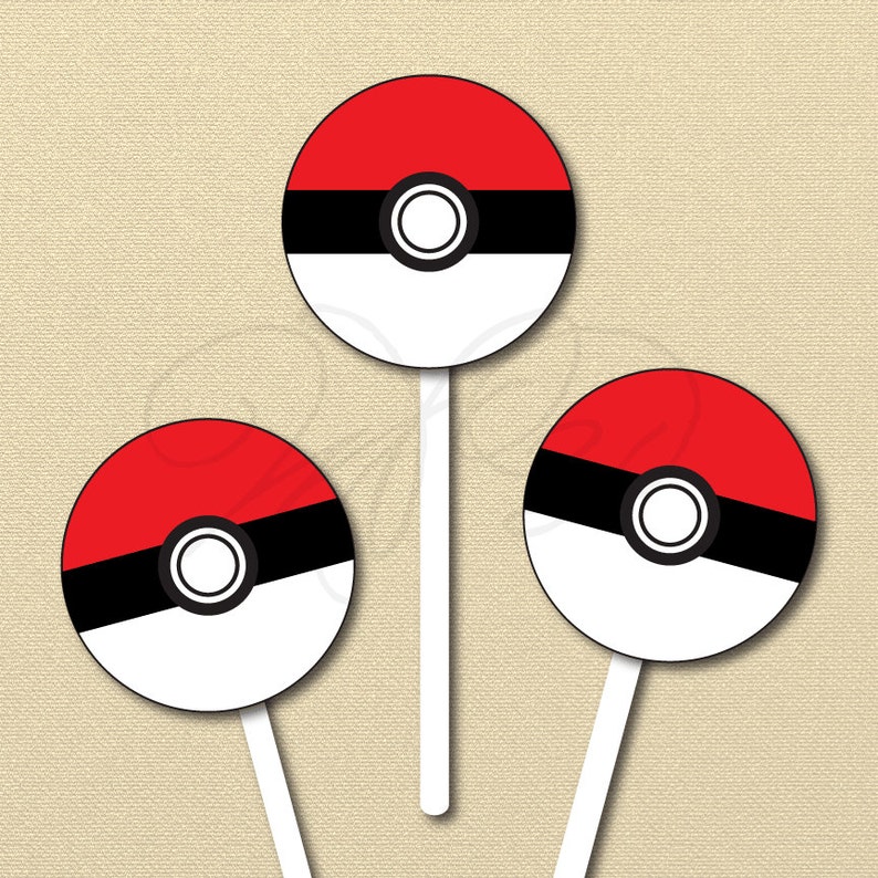 Pokemon Occasion Printables, Pokeball Cupcake Toppers, Stickers, Pokémon labels, printable history, quick obtain, boy birthday, Pokémon shift picture regarding Pokeball Printable referred to as Pokemon Get together Printables, Pokeball Cupcake Toppers, Stickers, Pokémon labels, printable record, fast down load, boy birthday, Pokémon transfer