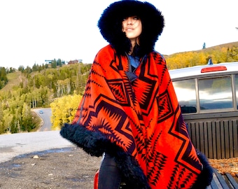 Riding Poncho in Walking Rock Red