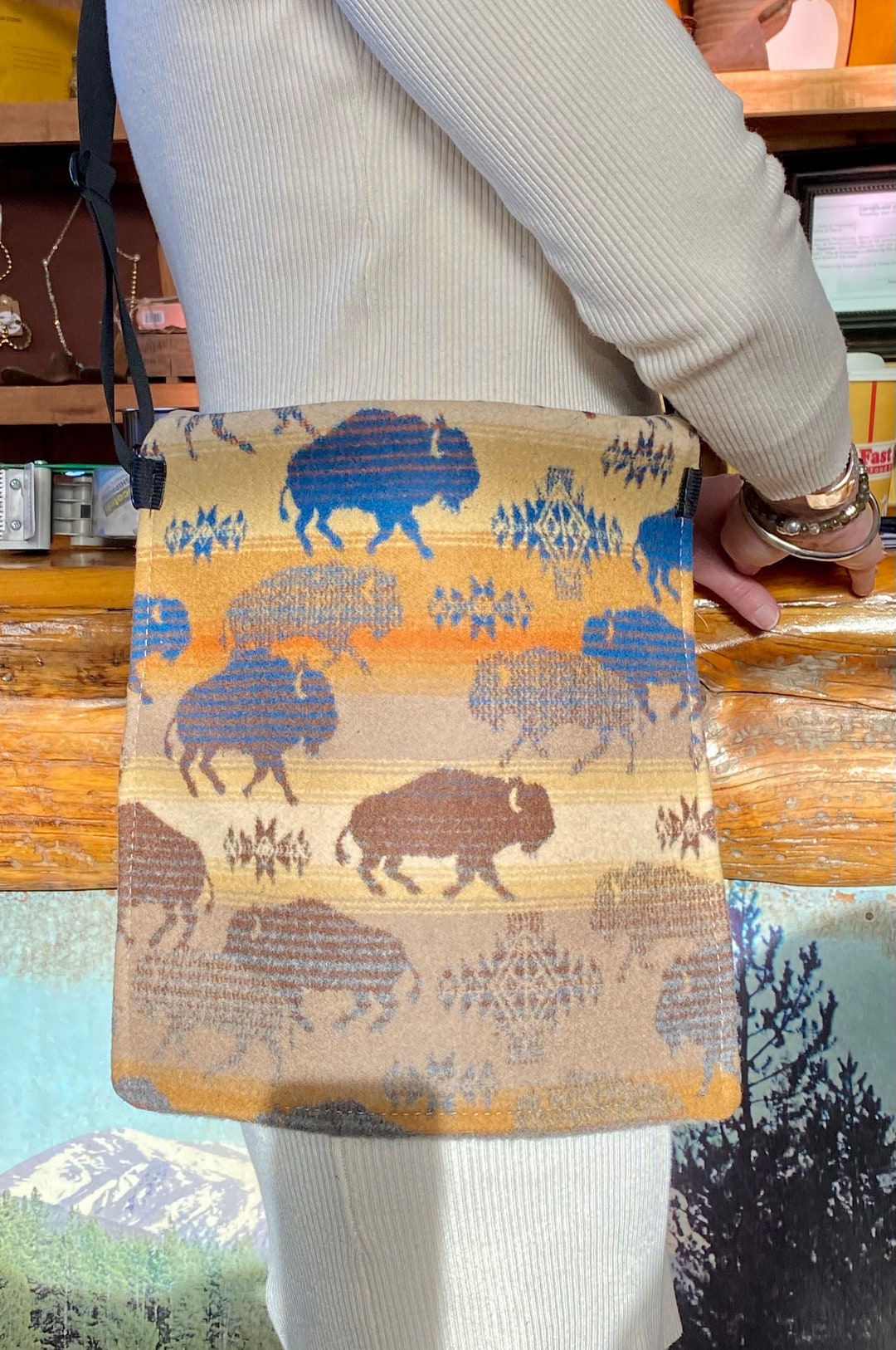 Mountain Boho Satchel in Buffalo, Yakima Wool Back Etsy