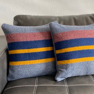 SALE  2 Large Wool Pillow case in Yakima Blue Lake