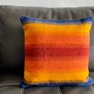 Double-sided Pattern Large Wool Pillow in National Park Grand Canyon 19” x 19”