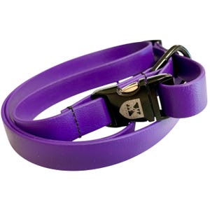 Purple BioThane Horse Neck Strap: Breakaway-Safe Riding Training Strap