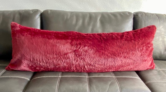 Body Pillow Case in White Sands and Burgundy Faux Fur
