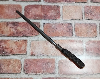 Vintage Bone Antler Handle Knife Sharpener Chef Butcher Whittling Woodworking Carving Tool Leather Punch