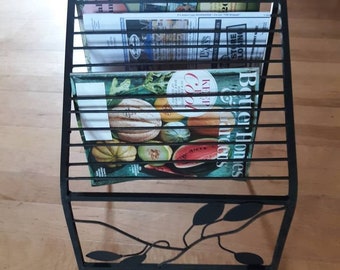 Vintage Wrought Iron Magazine Rack Magazine Storage Newspaper Holder Wrought Iron Decorative Newspaper Stand