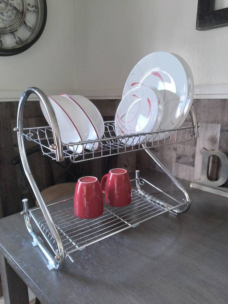 Antique Round Wire Dish Drainer Dryer Utensil Basket Vintage Wirework -  Ruby Lane