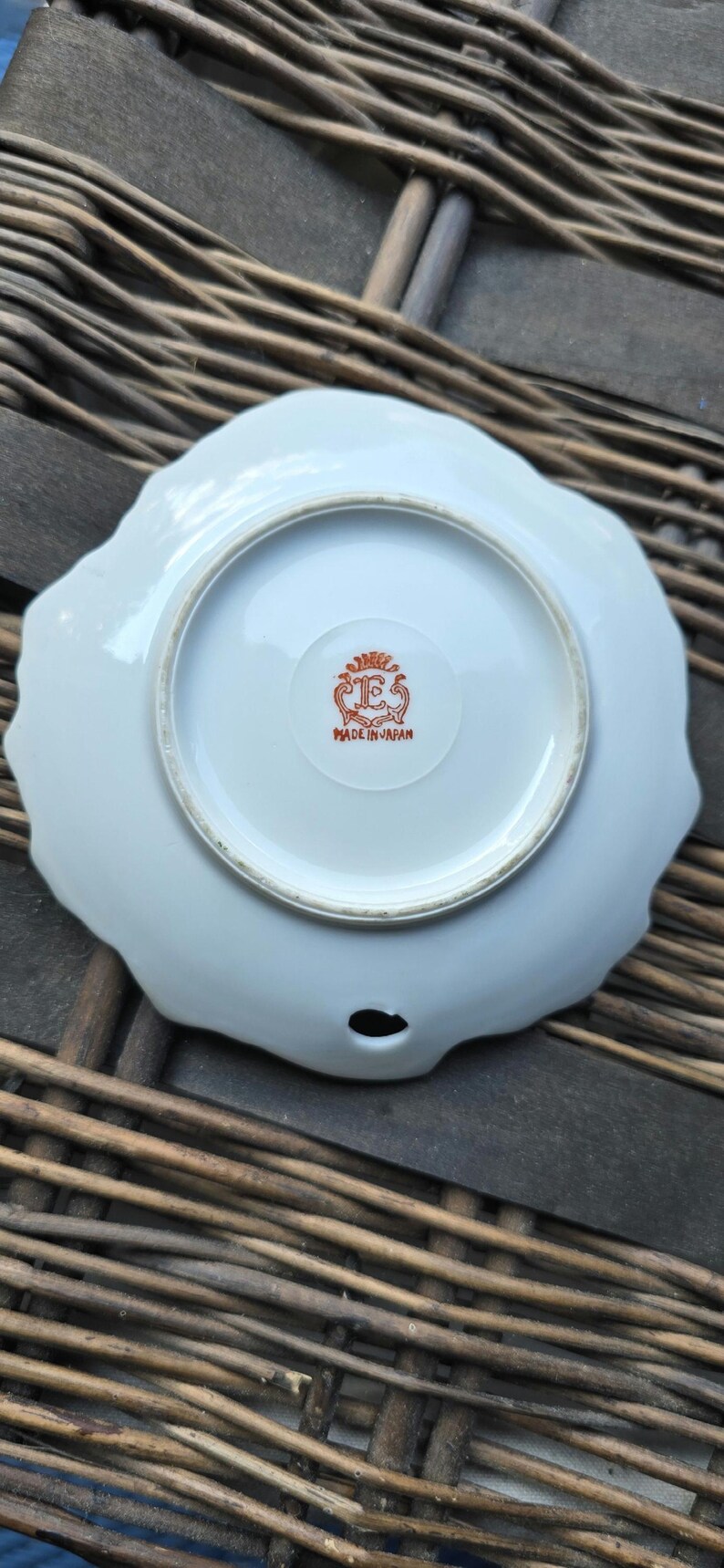 Vintage Leaf Shape Flowered Plate Made in Japan Trinket Holder Candy