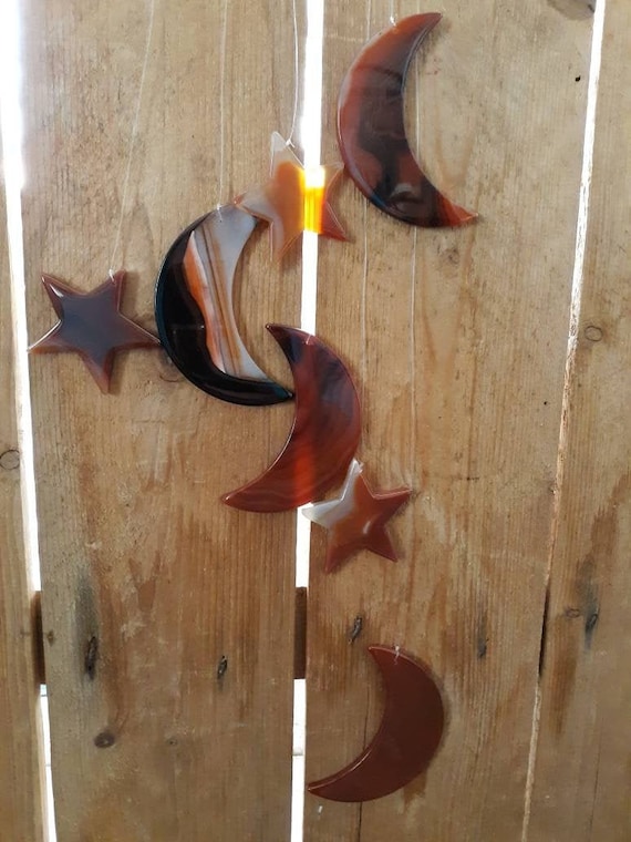 Agate Crescent Moon Wind Chime Agate Crescent Moon Wind Chime