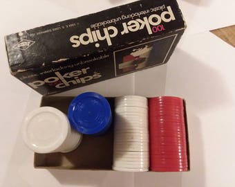 Fiches da poker vintage ES Lowe Co. del 1968: design ad incastro in plastica