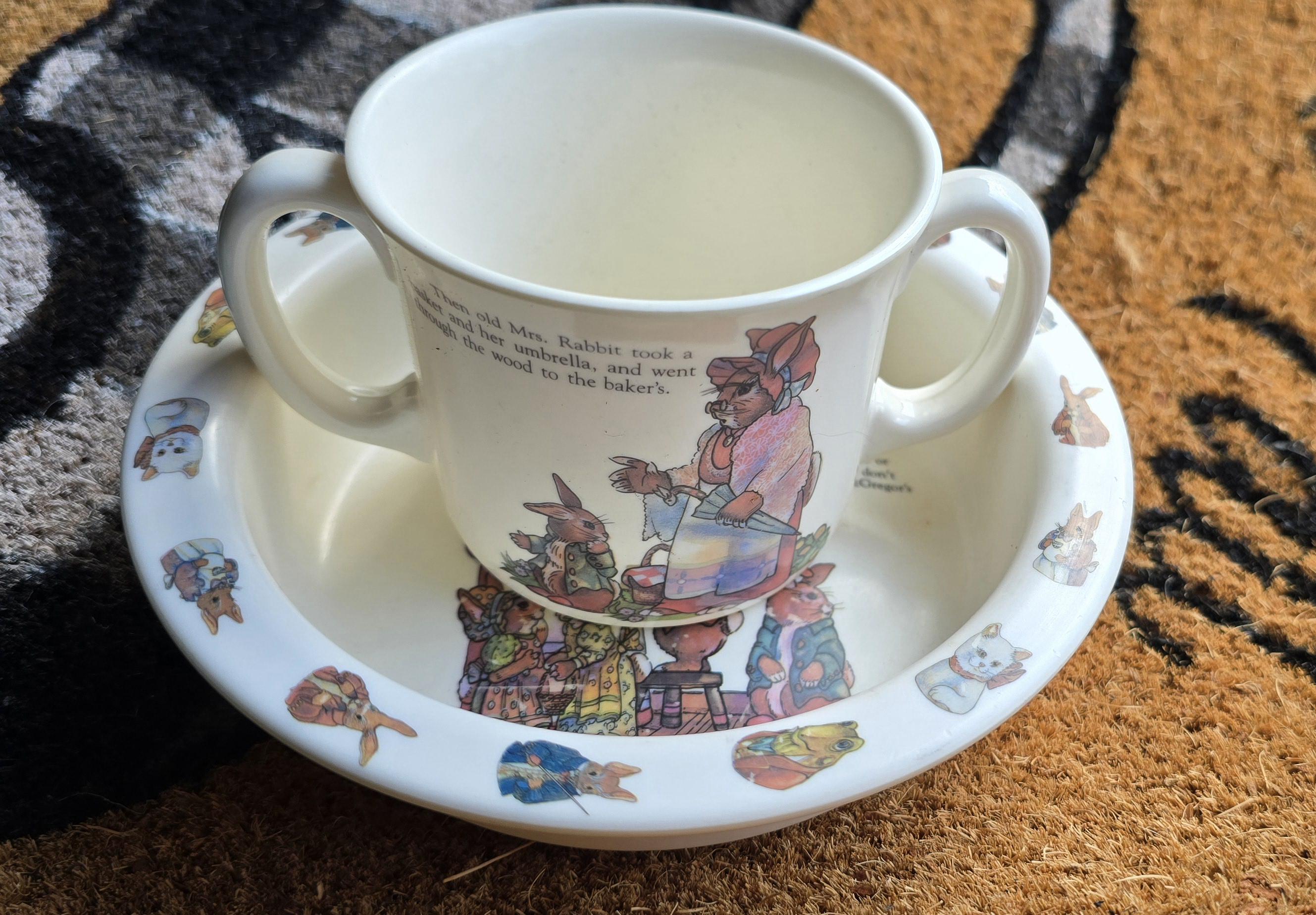 Vintage Beatrix Potter Cup and Bowl Dinnerware Tableware 