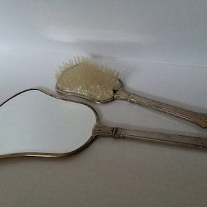 Vintage Brush and Mirror set bathroom bedroom vanity ladies beauty set Hair Accessory