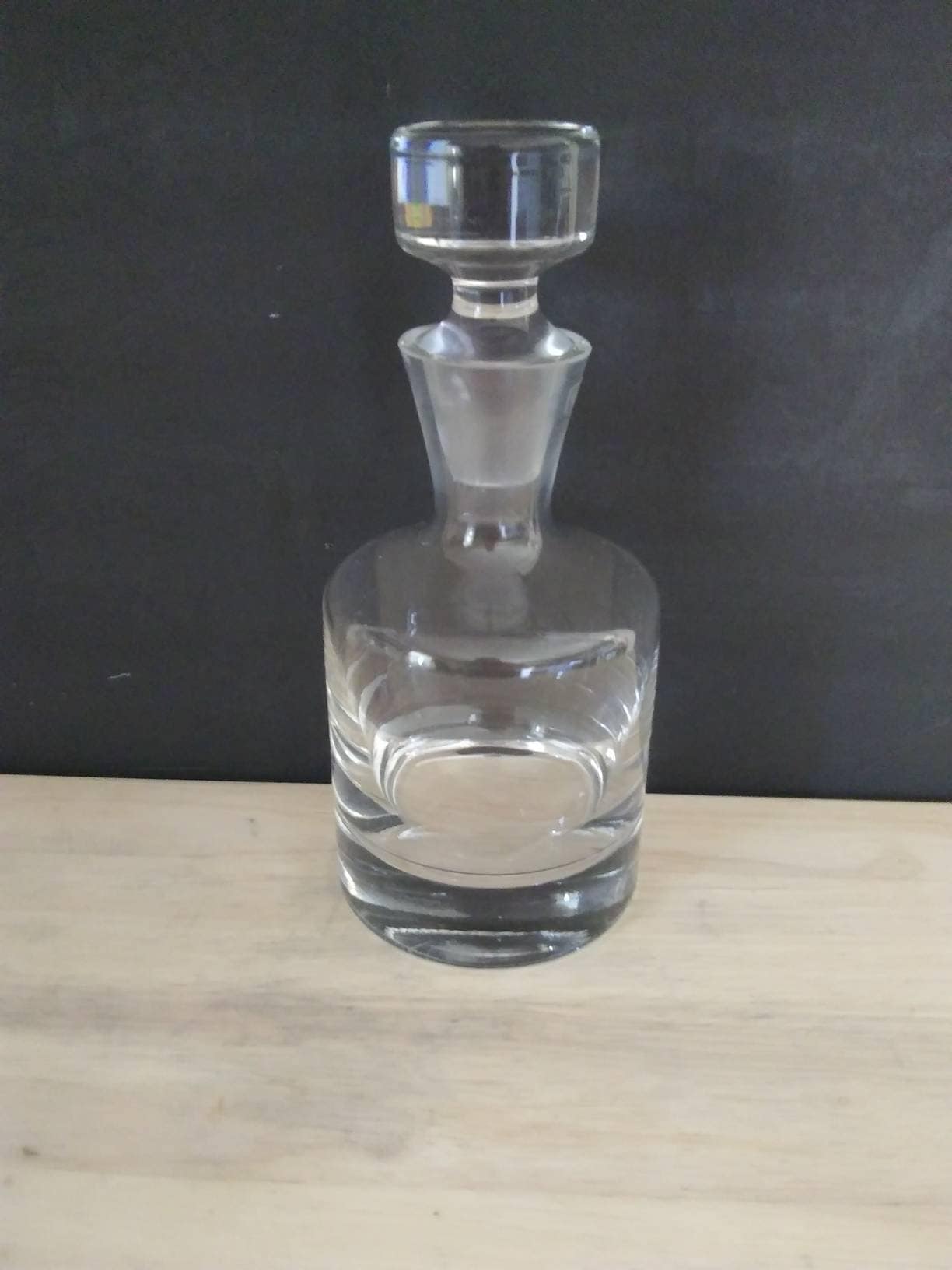 Vintage Krosno Clear Glass Decanter Thick Glass Barware MCM Etsy