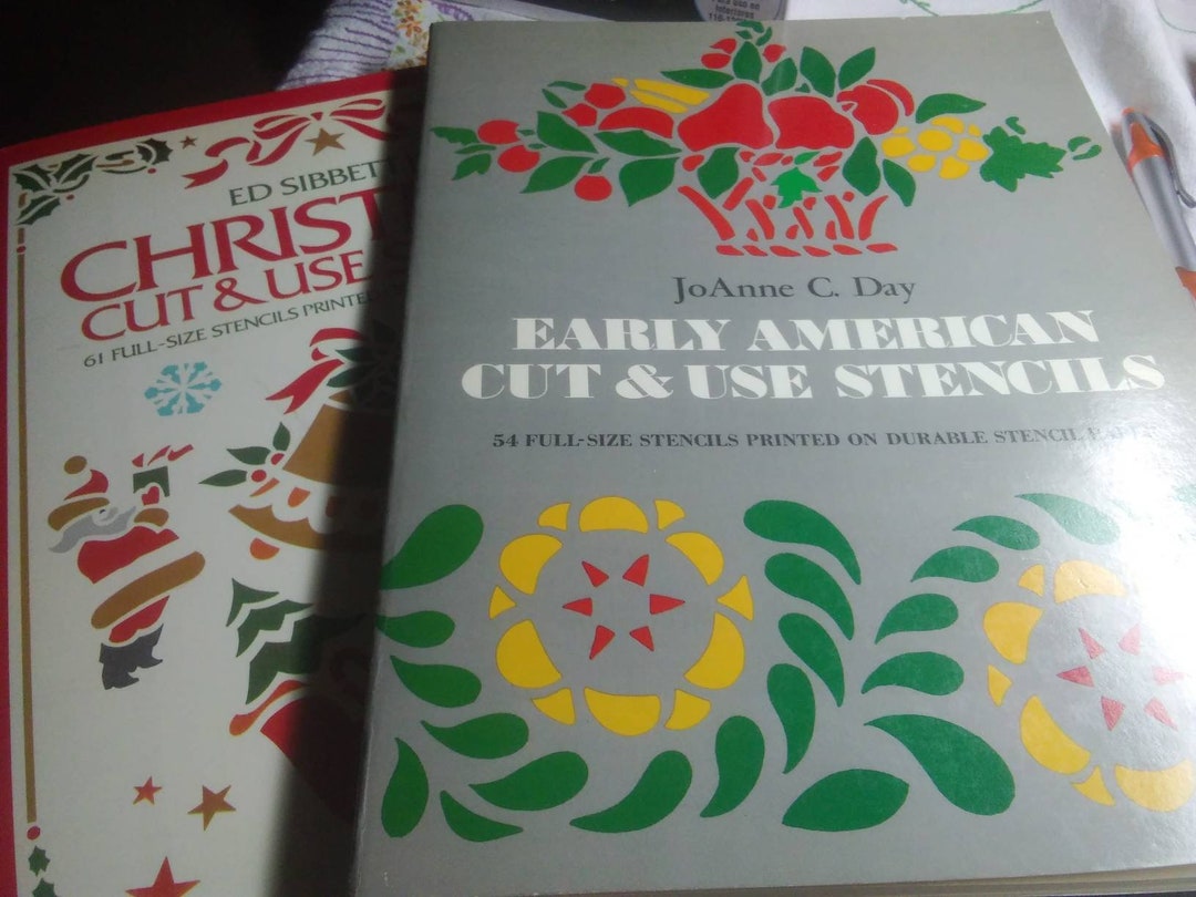 Set of 2 Vintage Stencil Books Cut and Use Stencils Joanne C - Etsy