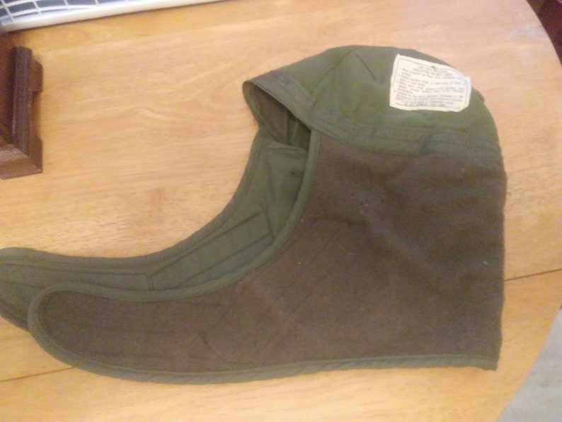 Vintage Army Green Cap Cold Weather Insulating Helmet Liner Etsy