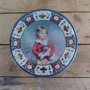 Vintage Peek Frean & Co LTD Biscuit Manufacturers London England Tin Boy with Dog Tin