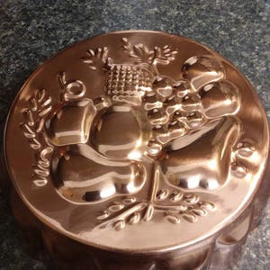 Vintage Jello Gelatin Molds Copper Tins Cake Farmhouse Rustic Kithenware kitchen decor
